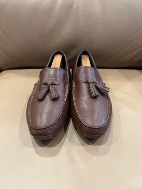 COLE HAAN Men Tassel Brown Leather Loafer Driving Shoes 10M C25972.